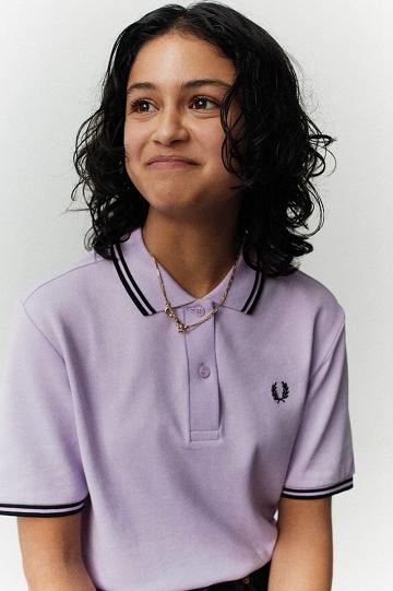 Purple Fred Perry G3600 Women's Polo Shirts | PH 1966DFMN